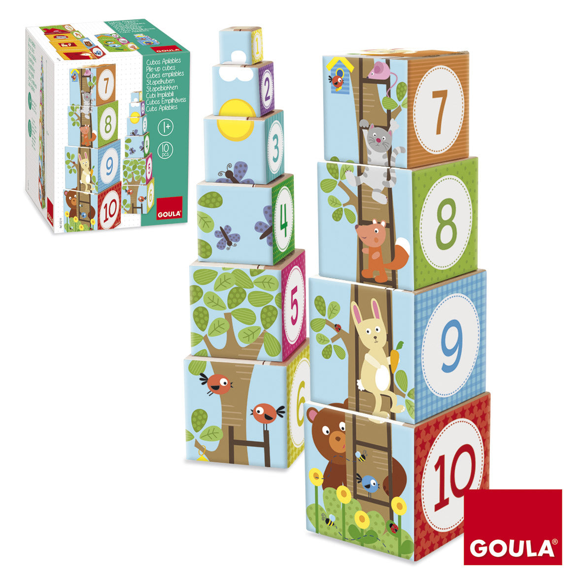 Goula Pile up Cubes Forest Number & Size Sorting Block Puzzle Stacking – MY  SCHOOL BUS