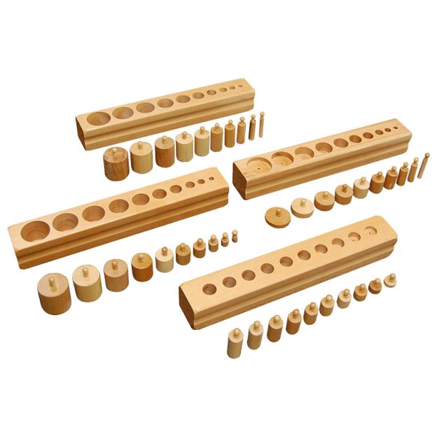 Kindermatic Montessori Cylinder Blocks Set of 4 4 MY SCHOOL BUS