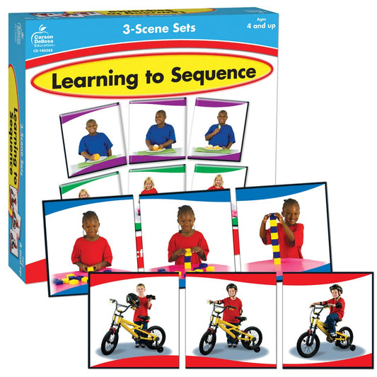 Carson Dellosa Learning to Sequence 3-Scene Sets 1-2-3排序圖卡