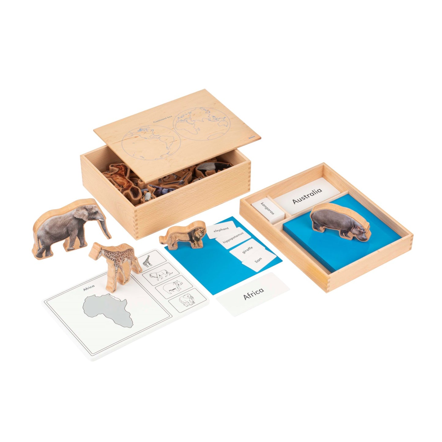 Niehuis Montessori The Animal Continent Box 蒙特梭利教具- 世界物種棲息地