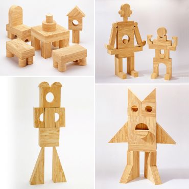 4cm Softwood Blocks   Weplay軟質木紋積木4cm