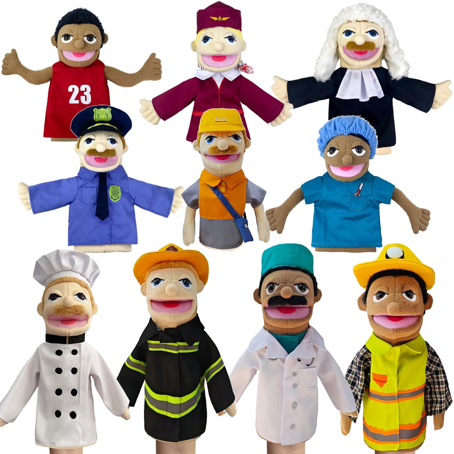 Professional Dress Job Role Play Hand Puppet 職業角色扮演手偶 40cm