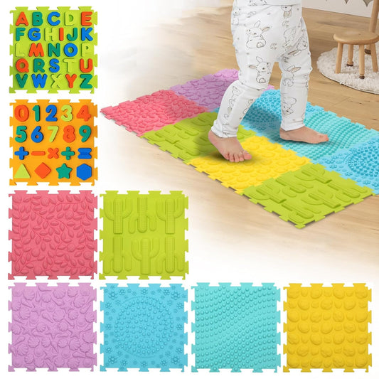 PVC Sensory Play Tactile Mat Set of 14 觸感感官拼接軟地墊14個套裝