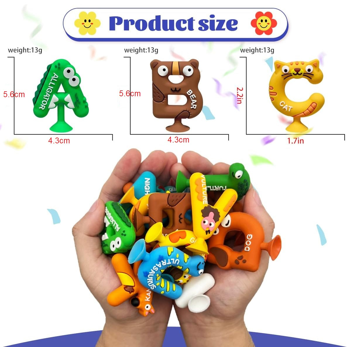 Animal-Alphabet Suction Cup 26pcs 動物字母吸盤26個