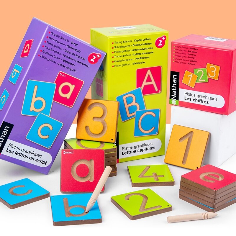 Nathan Touch & Move Pre-writing and Drawing Board - Uppercase Letters 26 pcs set 學前寫字及繪畫訓練板 - 正楷大寫26塊套裝