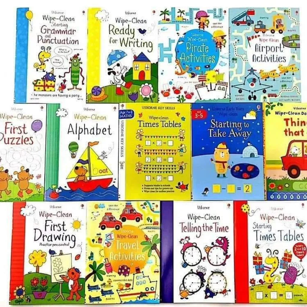 Usborne Wipe-clean Collection Set of 13 books