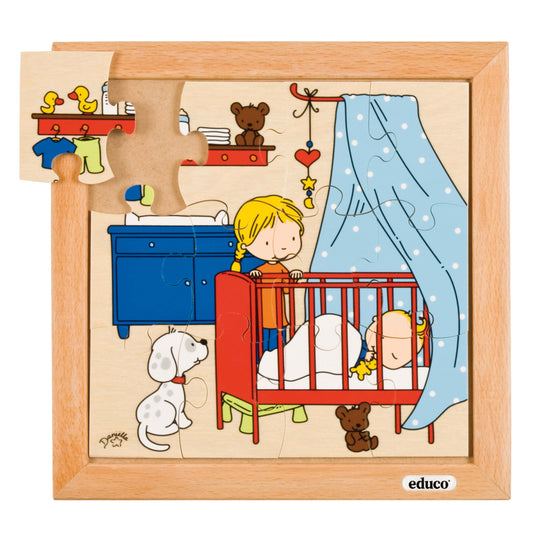 Educo Self-care Skills Wooden Puzzle - Sleeping for Rest and Recovery 幼兒自理學習實木拼圖 - 睡眠是為了休息和恢復