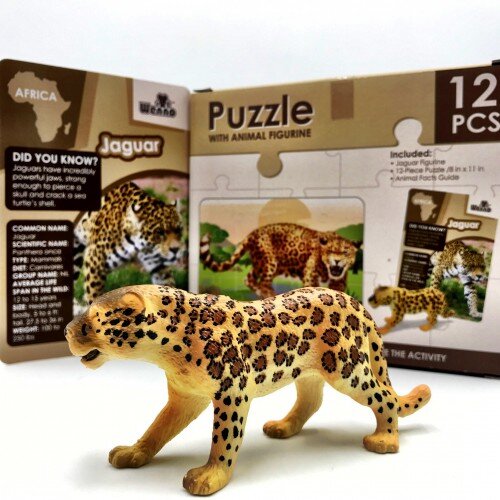 Wenno Puzzle 12 pcs with Animal Figurine - Jaguar