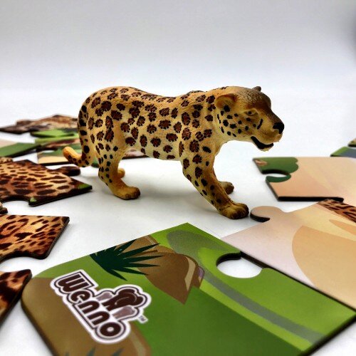 Wenno Puzzle 12 pcs with Animal Figurine - Jaguar