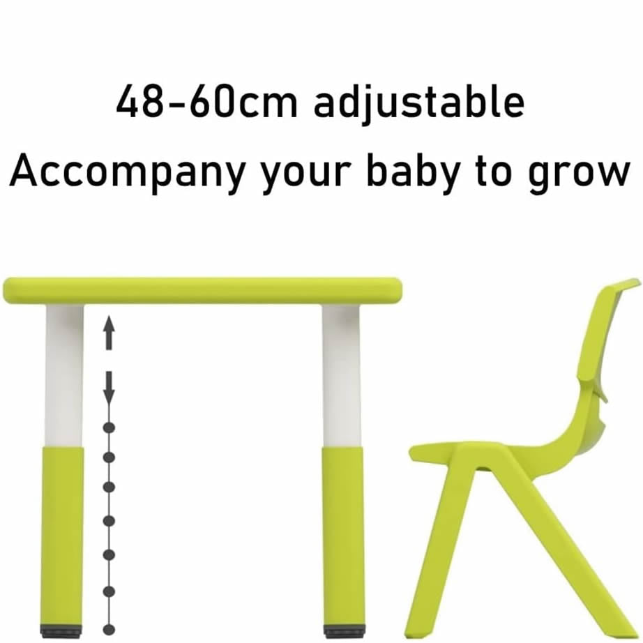 KYC Square Height Adjustable Plastic Table L62 x W62 x H48-60cm 方形高度可調塑膠桌