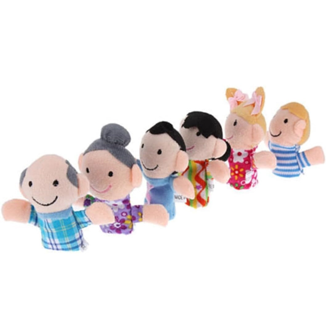 People Family Members Finger Puppet Set of 6 毛絨玩具 一家六口指偶 一套六個