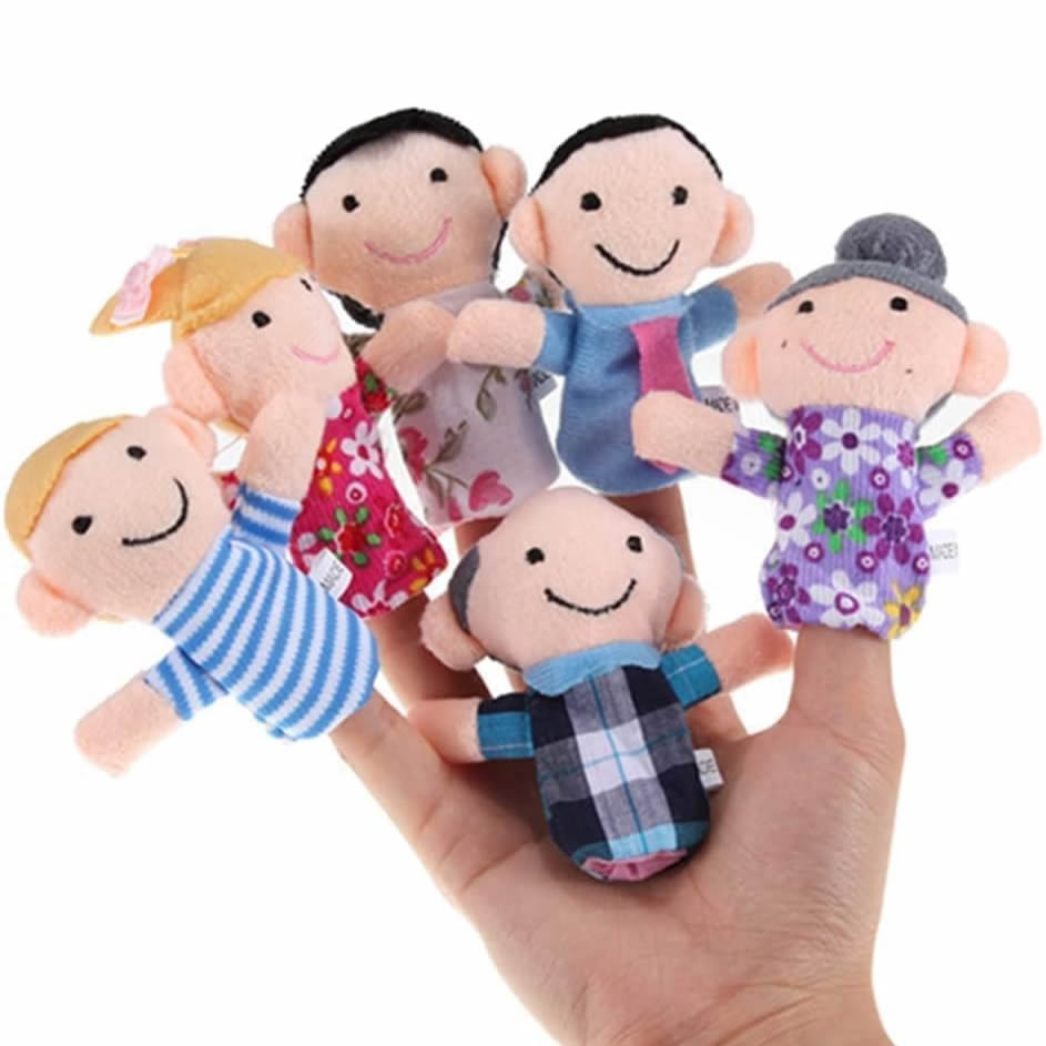 People Family Members Finger Puppet Set of 6 毛絨玩具 一家六口指偶 一套六個