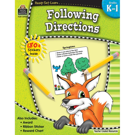 Teacher Created Resources Ready-Set-Learn Following Directions Grade K-1