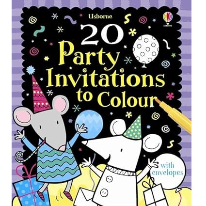 Usborne Party Invitations to Colour