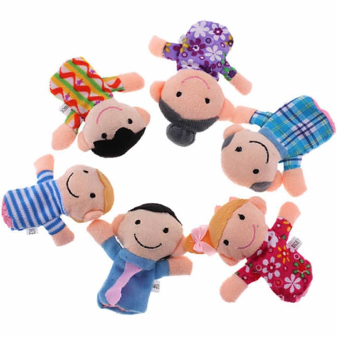 People Family Members Finger Puppet Set of 6 毛絨玩具 一家六口指偶 一套六個