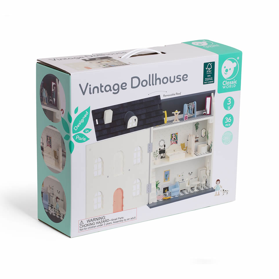 Classic World Vintage Dollhouse Set of 36件古典娃娃屋套裝