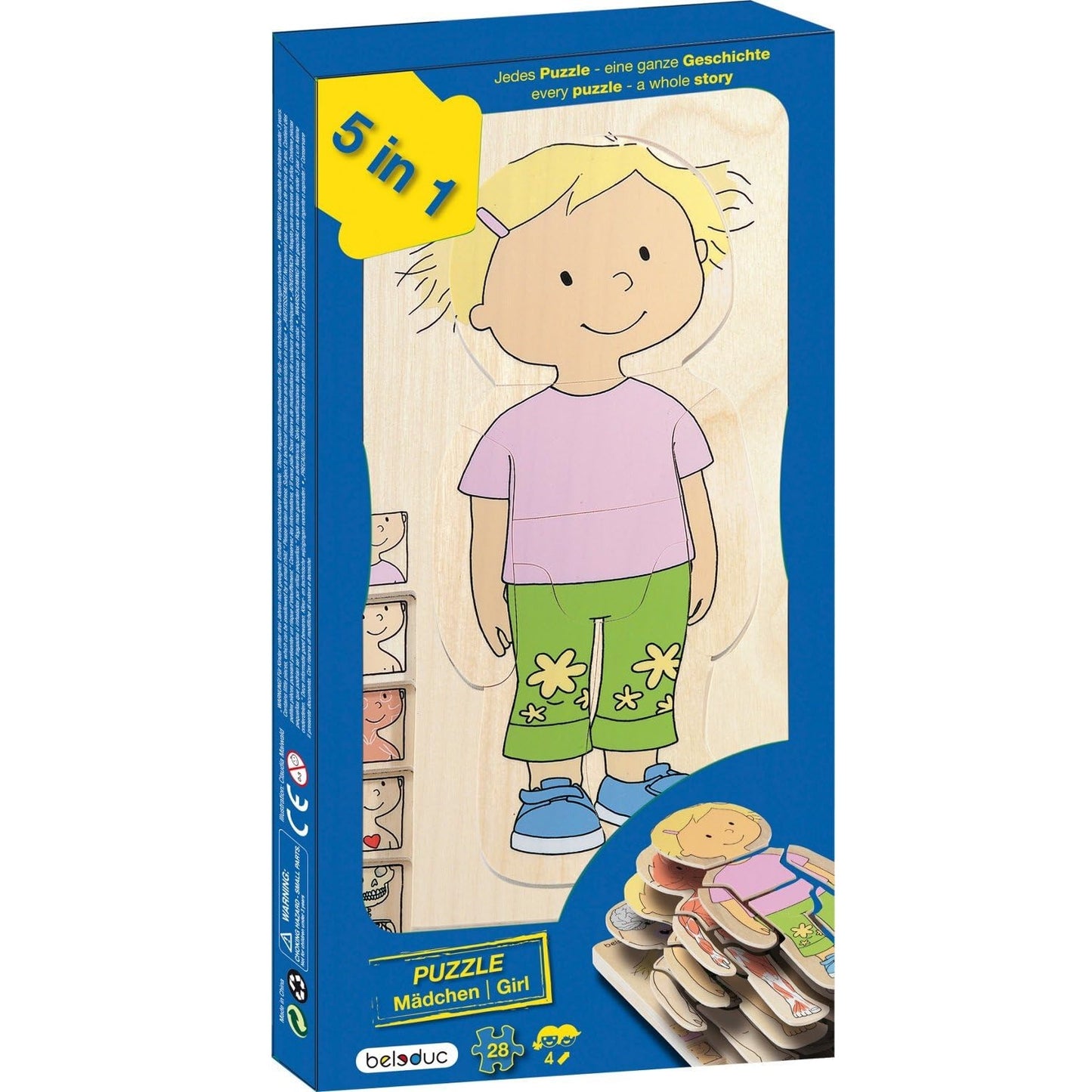 Beleduc 17128 Layer Puzzle 5 Pieces Your Body for Girls