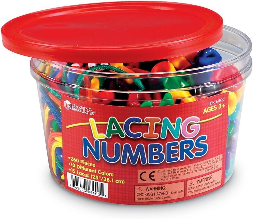 Learning Resources Lacing Numbers 275 Pcs Set