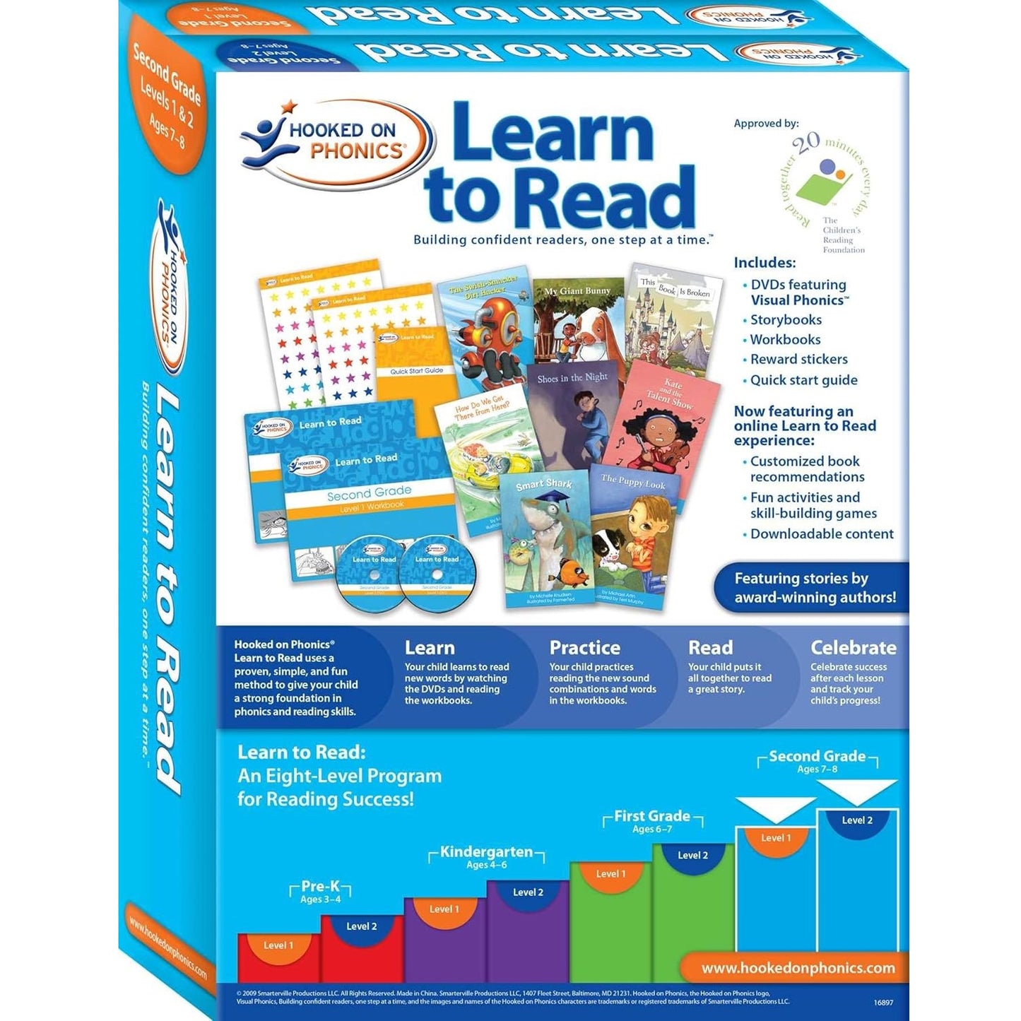 Hooked on Phonics Learn to Read - Second Grade: Set 1 & 2 Complete Set (Ages 7-8)