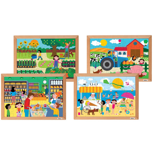 Educo Math Puzzle - Addition And Subtraction Up To 12 L 35 Wooden Puzzle Pieces L Educo