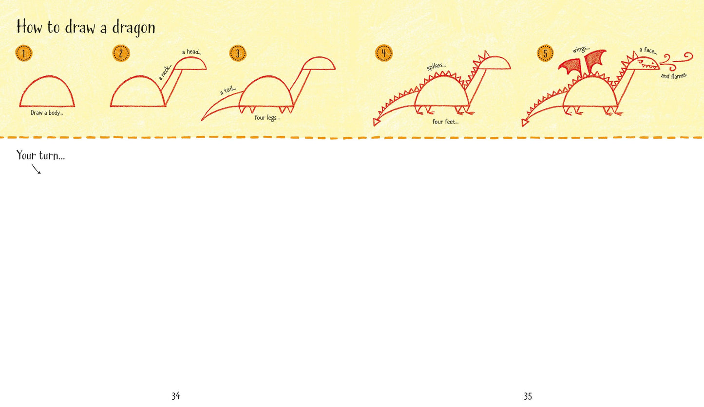 Usborne Step-by-step Drawing Book 逐步畫各色各樣繪畫填色書