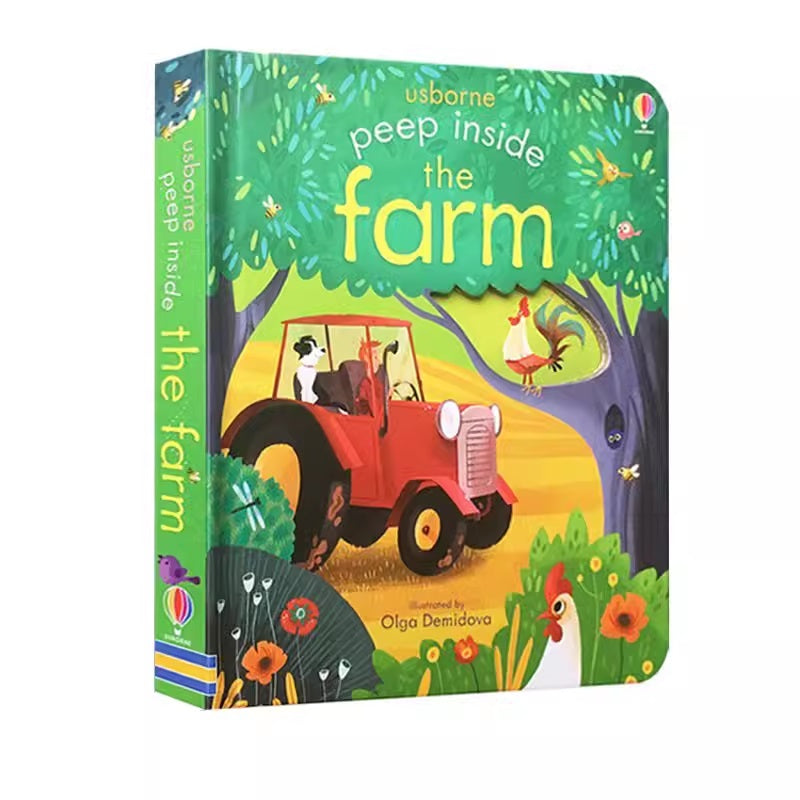 Usborne Peep inside the Farm 偷偷看農場揭秘 幼兒小翻頁紙板書