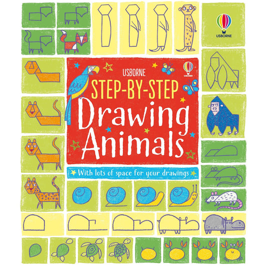 Usborne Step-by-Step Drawing Book Animals 逐步畫動物繪畫填色書