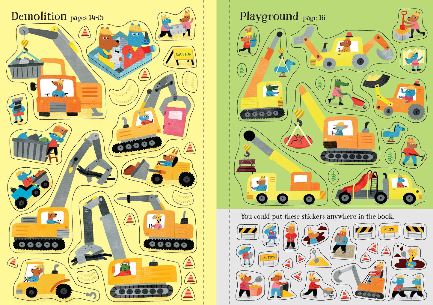 Usborne Little First Stickers Diggers and Cranes 挖掘機和起重機貼紙書