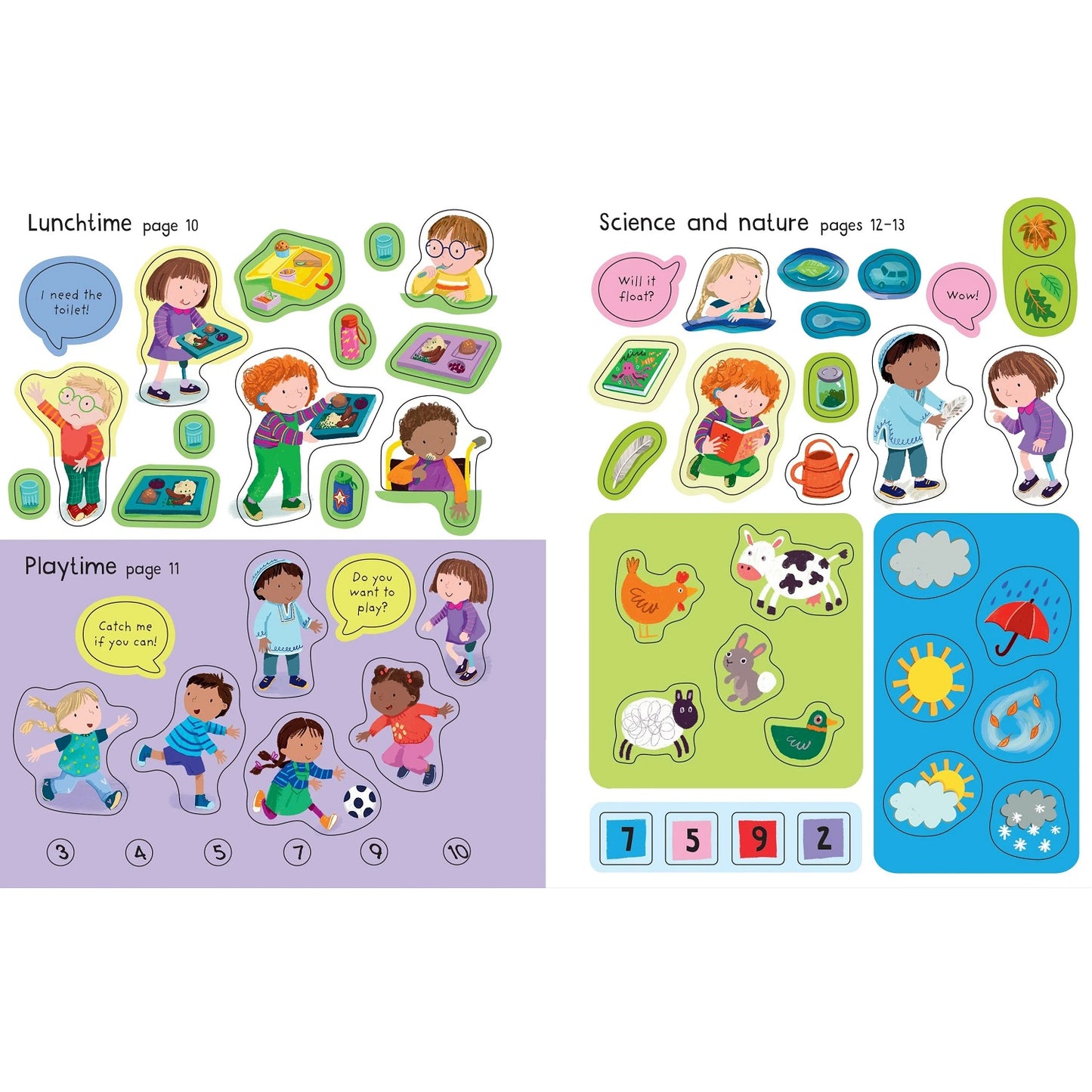 Usborne First Sticker Book Starting School 上學去貼紙書