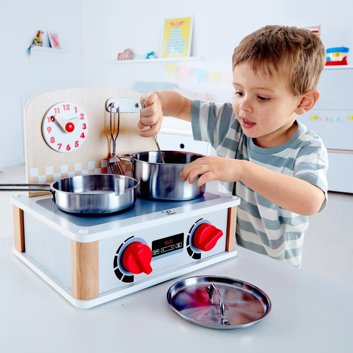 Hape 2-in-1 Kitchen & Grill Set  北歐風雙面迷你廚房