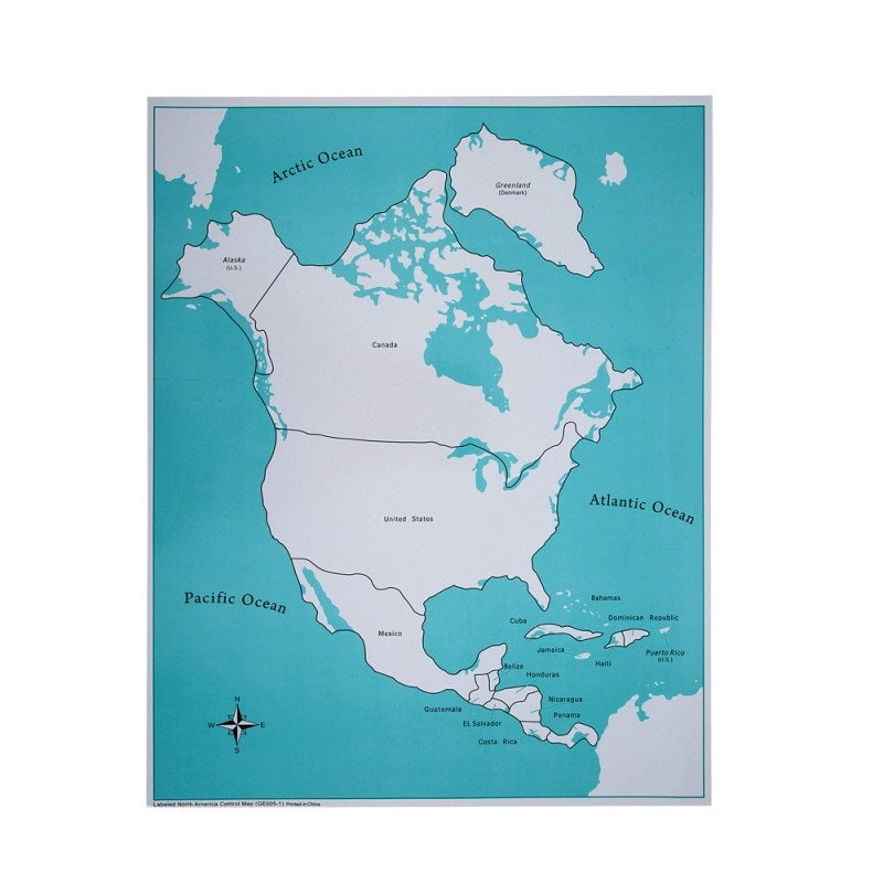 Kindermatic Montessori Puzzle map of North America 蒙特梭利 北美洲地圖