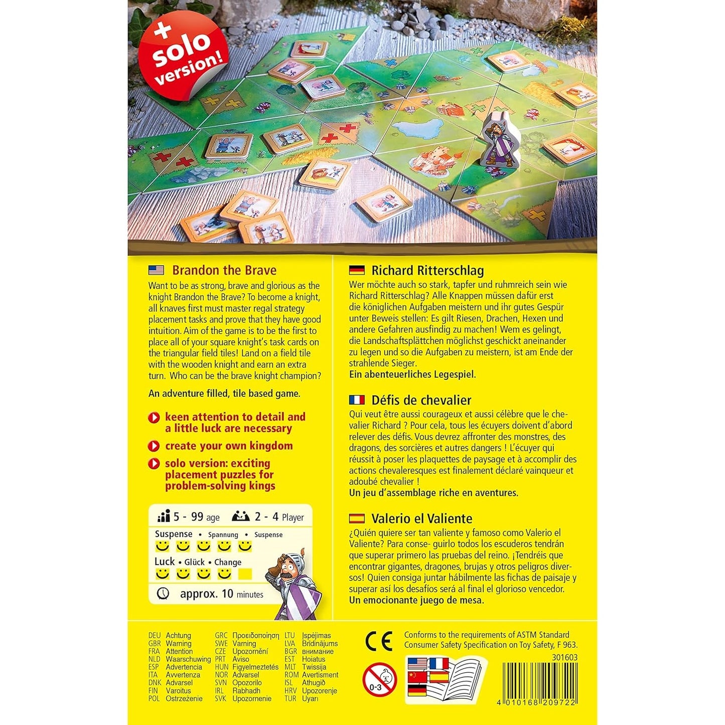 HABA 301603 Brandon The Brave an Adventure Filled Tile Based Game 勇敢的布蘭登思考策略遊戲