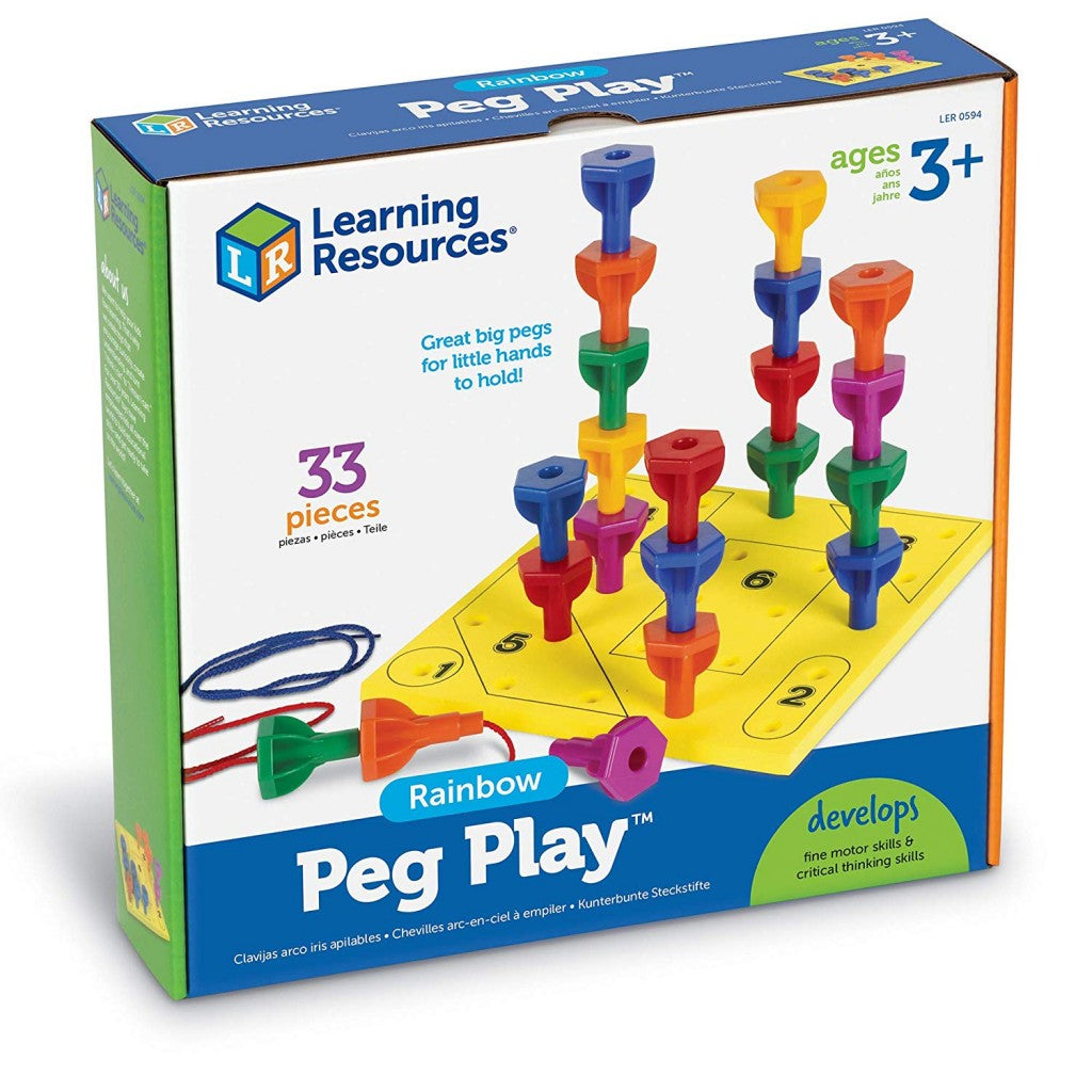 Learning Resources Lacing Peg Play 彩虹插釘穿繩遊戲