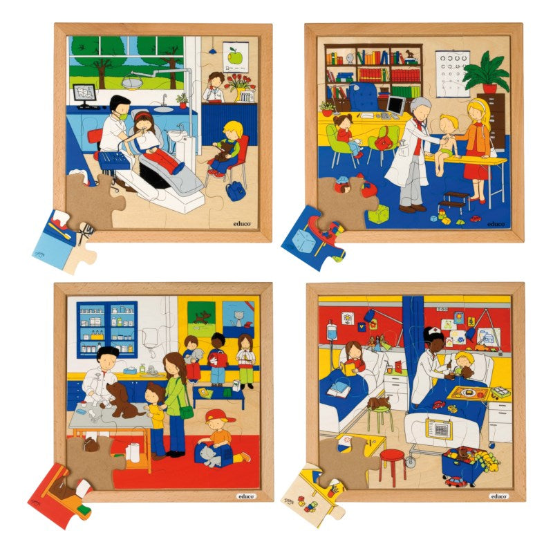 Educo Health Puzzle-Hospital ￼幼兒關注健康情景拼圖