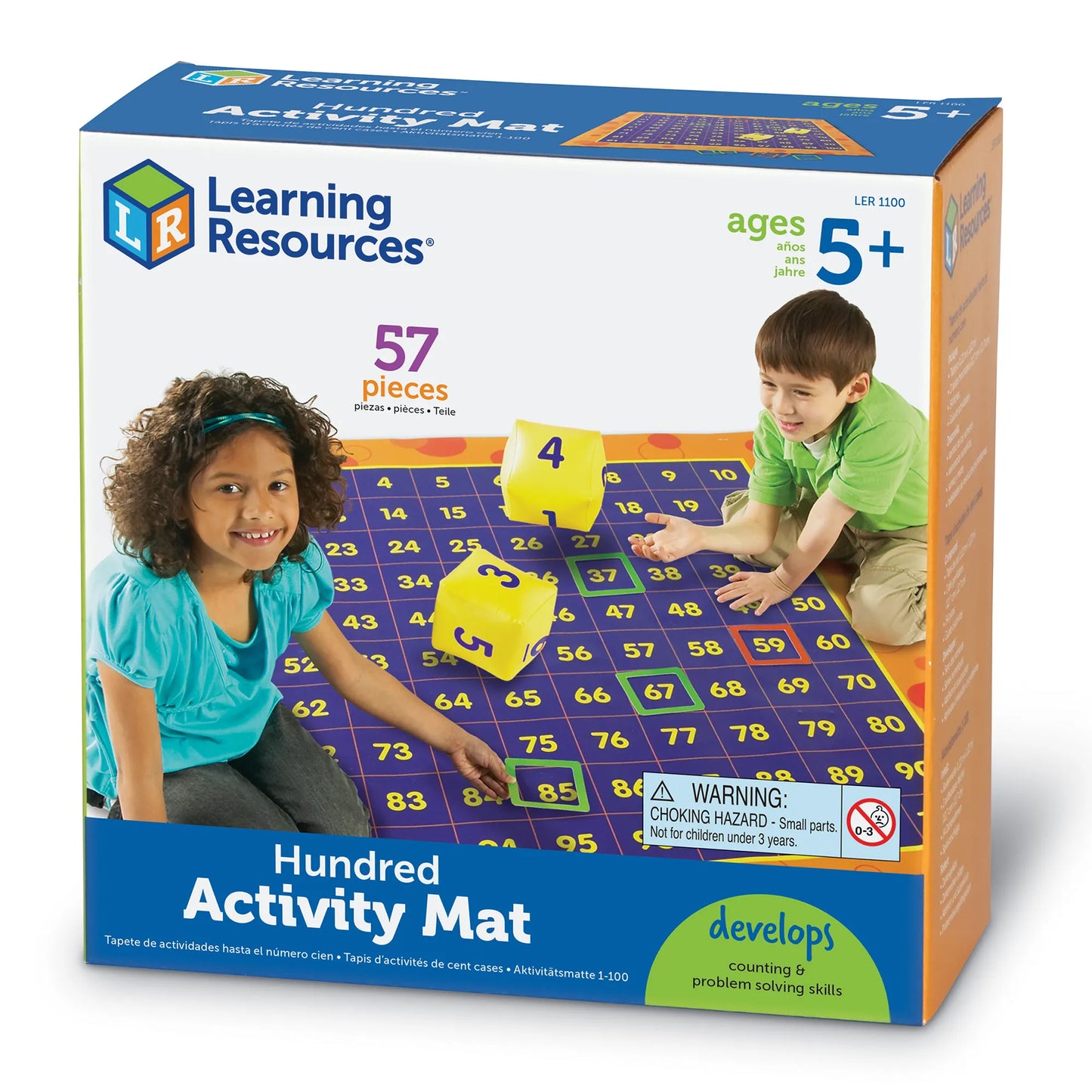 Learning Resources Hip Hoppin' Hundred Mat Hundreds Activity Mat