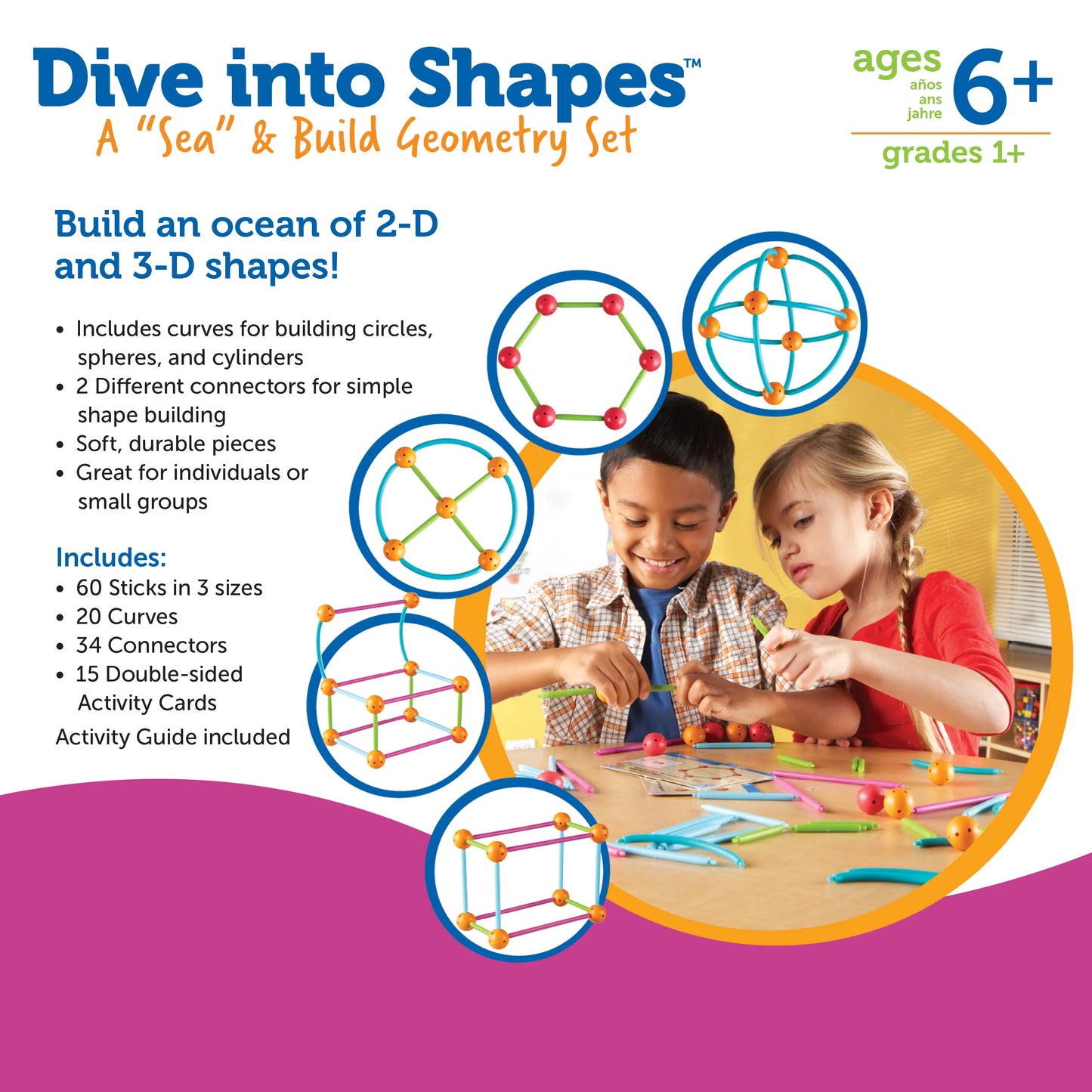 Learning Resources Dive into Shapes! A Sea and Build Geometry Set