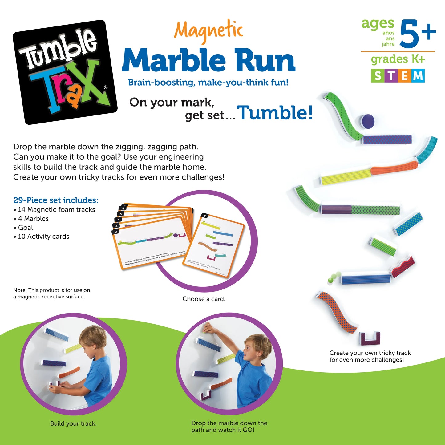 Learning Resources Tumble Trax Magnetic Marble Run