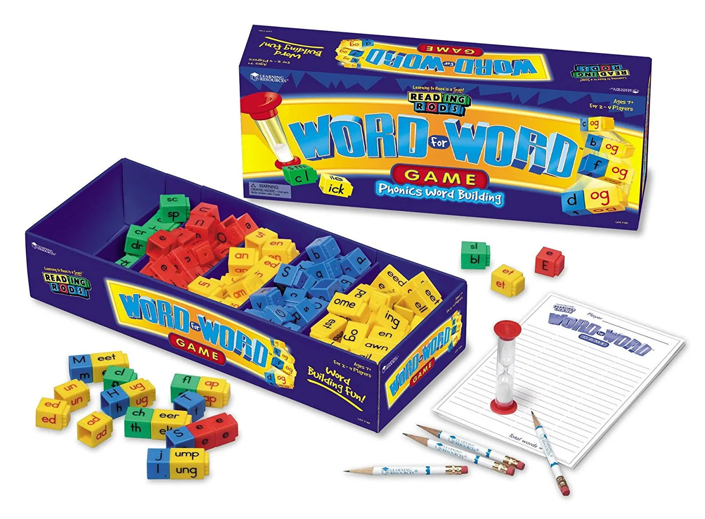 Learning Resources Reading Rods Word for Word Game Phonics Word Building