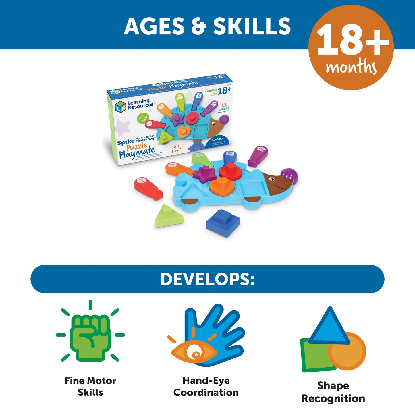 Learning Resources Spike the Fine Motor Hedgehog Puzzle Playmate