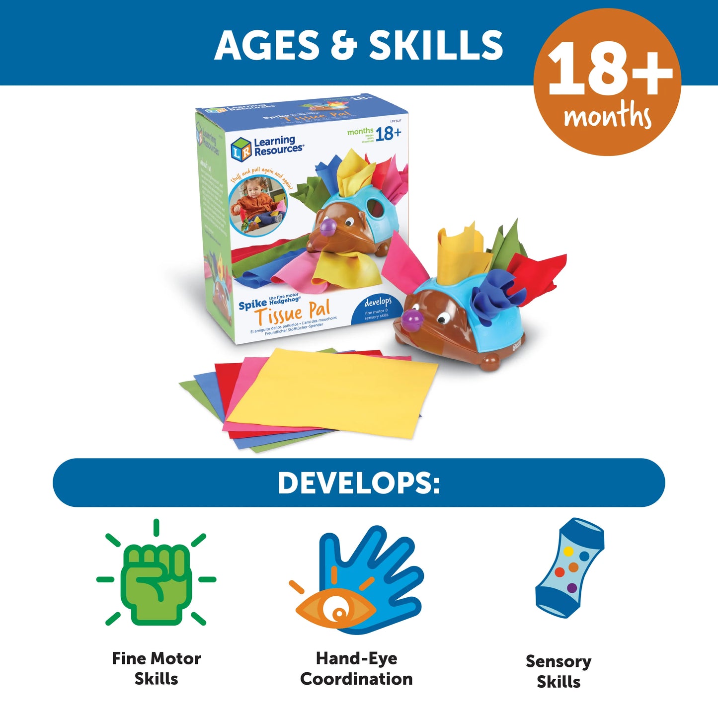 Learning Resources Spike the Fine Motor Hedgehog Tissue Pal