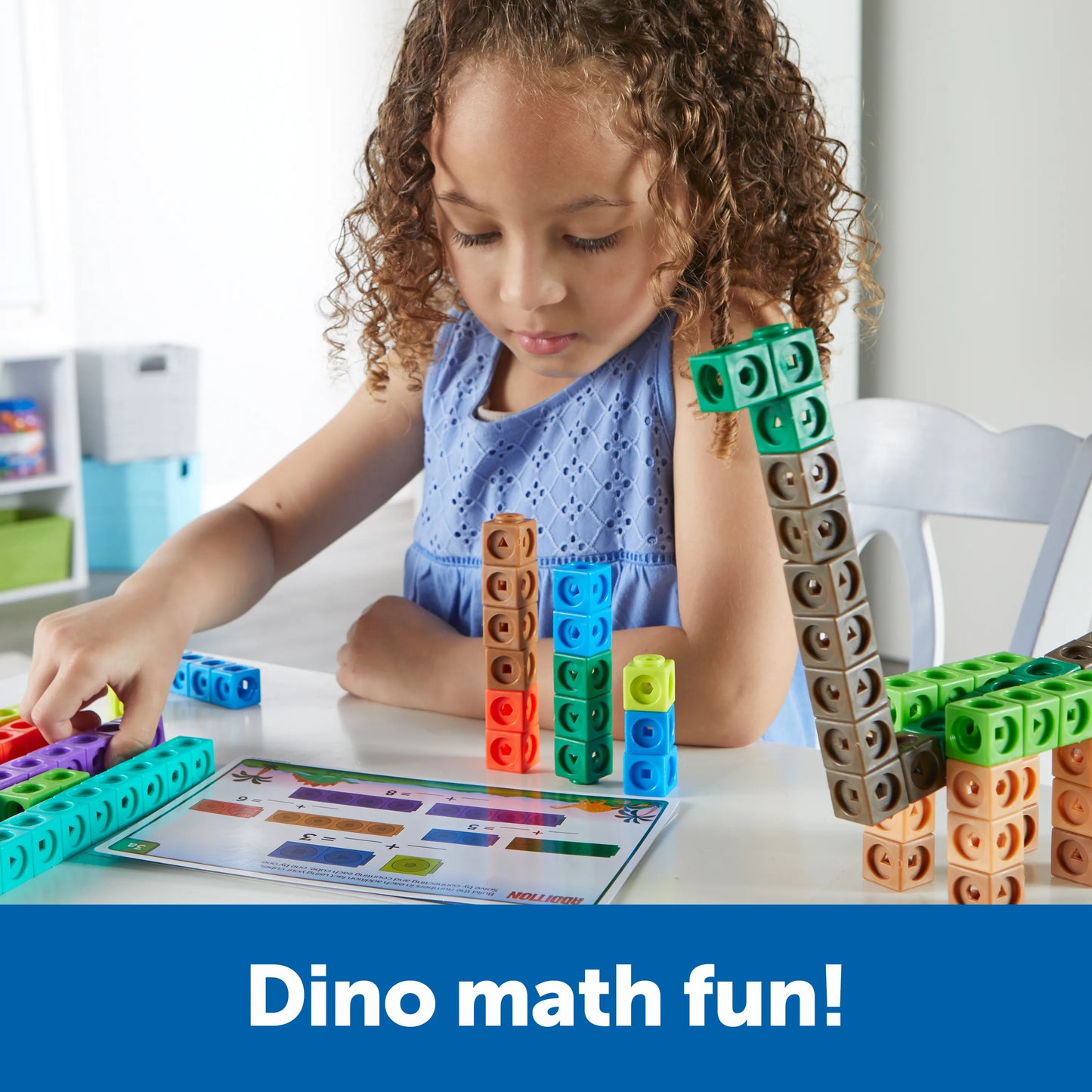 Learning Resources MathLink Cubes Kindergarten Math Activity Set Dino Time!