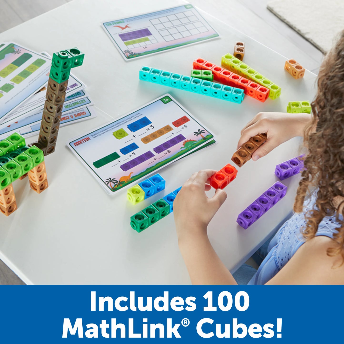 Learning Resources MathLink Cubes Kindergarten Math Activity Set Dino Time!