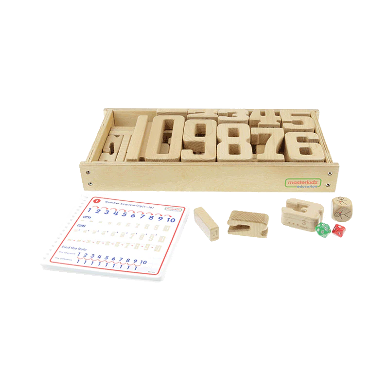 Masterkidz 1-10 Jumbo Number Learning Kit Set of 37件套裝 1-10 巨型實木數字與數量數字教具組