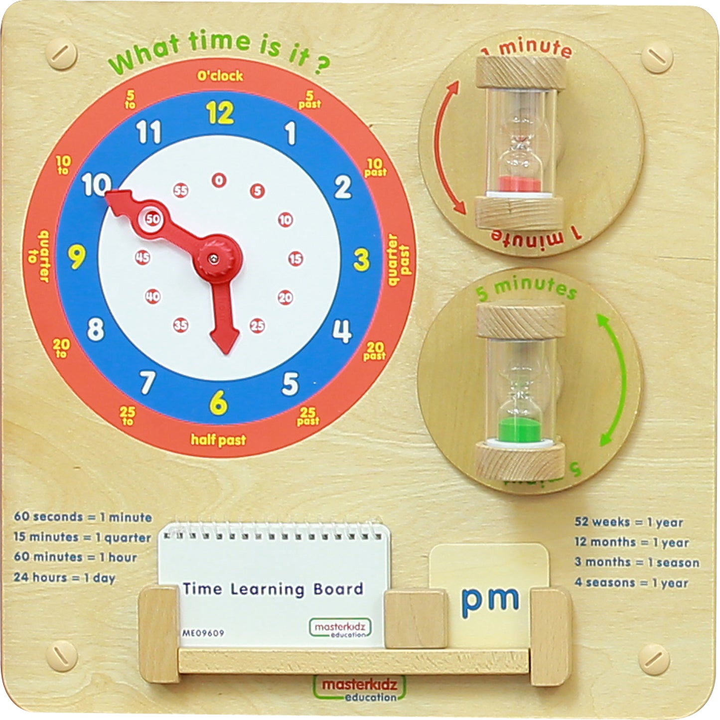 Masterkidz Time Learning Board 牆面遊戲 - 時間感知學習板