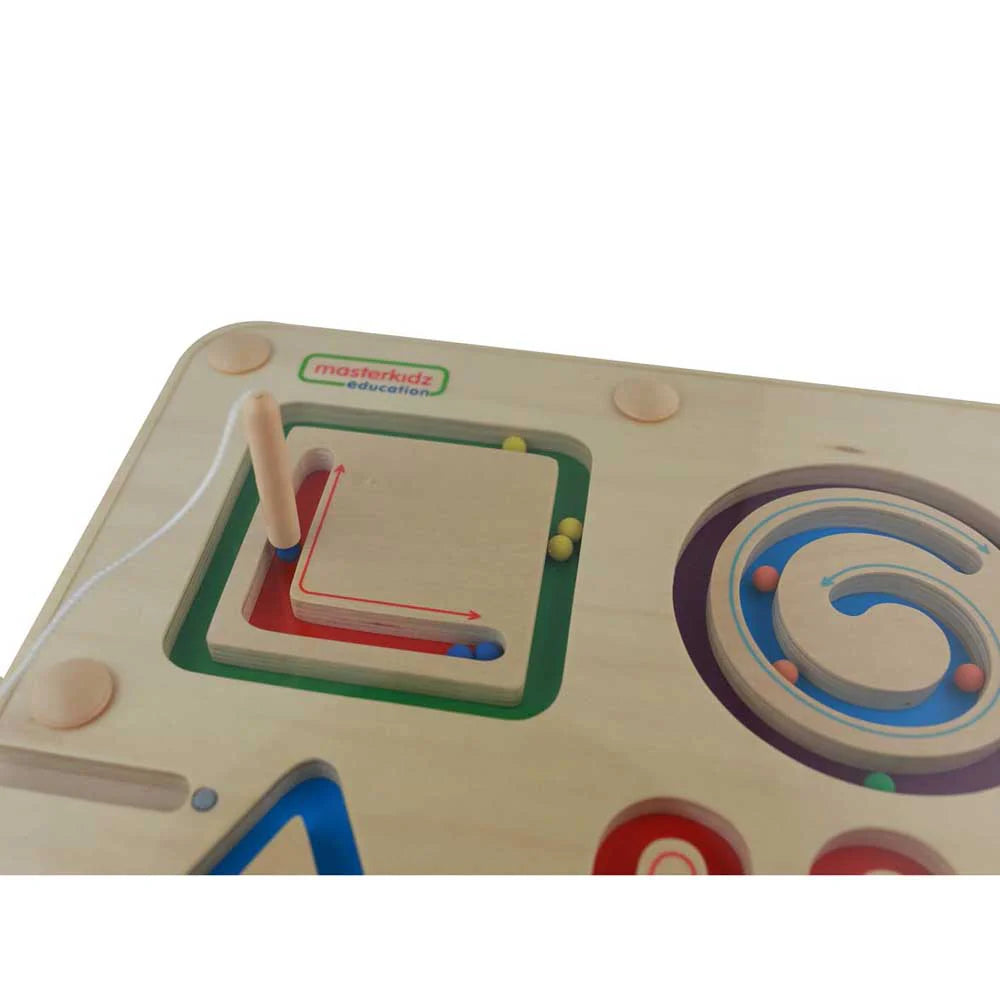 Masterkidz Educational Board Toys - Lines and Shapes Magnetic Sliding Maze 桌面學習板-幾何形狀線條運筆