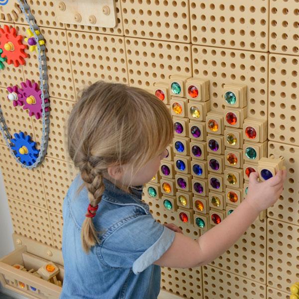 Masterkidz STEM WALL 72 Piece Gem Stone Blocks Mixed Colours 6色混合寶石塊72件套