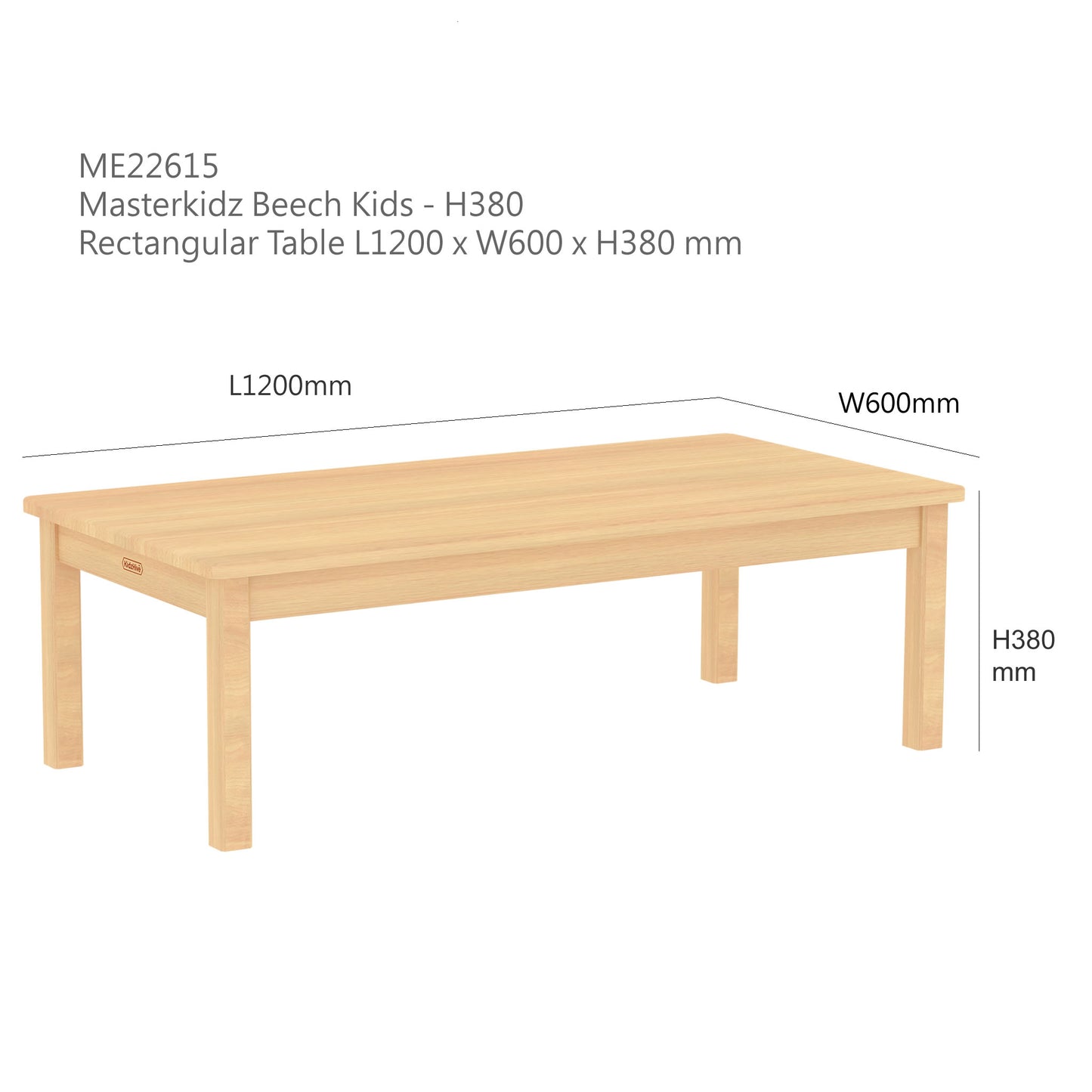 Masterkidz Beech Kids Rectangular Table L1200 x W600 天然櫸木長方形桌