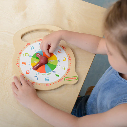 Masterkidz 2-Sided Wooden Clock 時間日期天氣學習鐘 雙面可用