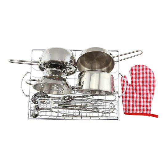 Masterkidz Stainless Steel Pretend Play Cookware Set of 13件套角色扮演烹飪廚具套裝