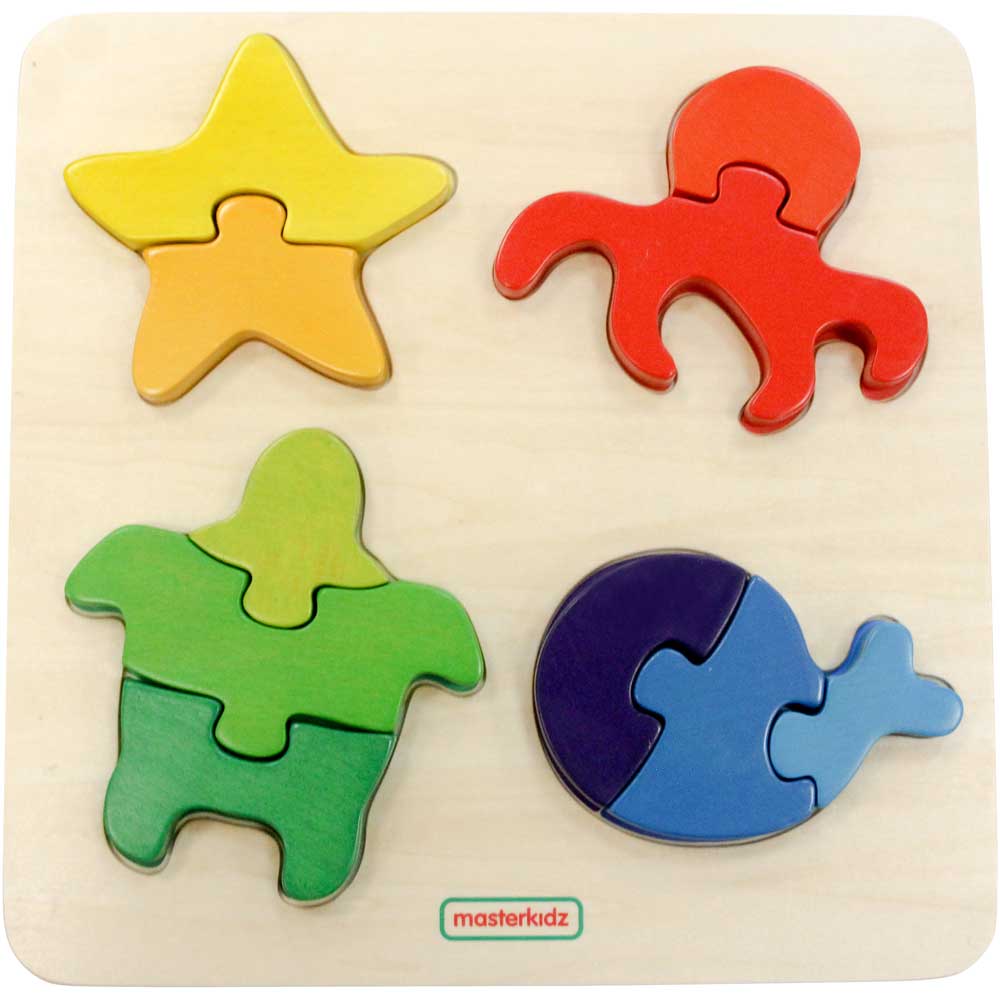 Masterkidz Chunky Jigsaw Puzzle Sea Creatures 厚櫸木塊嵌入式拼圖 海洋生物 My